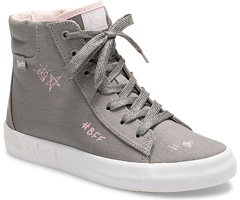 Keds Kid's Double Up High Top Grey Casuals Shoes - ZF9762341